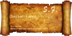 Sailer Fanni névjegykártya